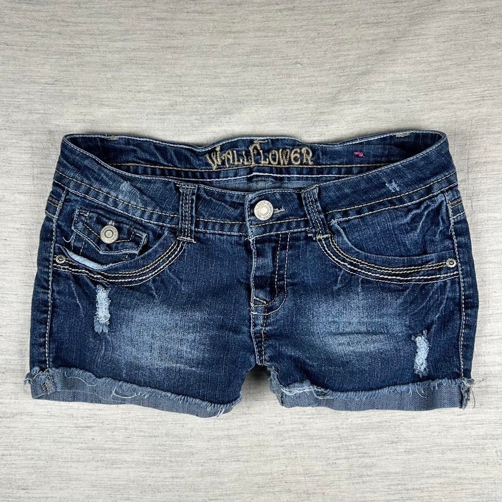 WallFlower Y2K embellished denim shorts